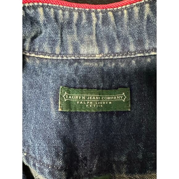 Vintage Ralph Lauren Double Breasted Denim Jacket Petite Equestrian Preppy - Picture 3 of 10